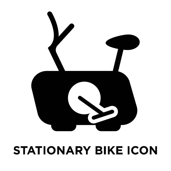固定自行车图标矢量隔离在白色背景 标志概念的固定自行车标志在透明背景 实心黑色符号 — 图库矢量图片