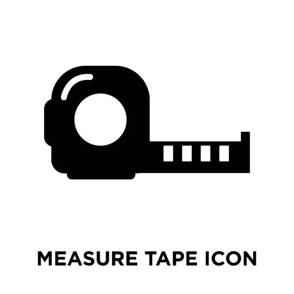 测量磁带图标矢量隔离在白色背景上 标志概念的测量磁带标志在透明背景 实心黑色符号 — 图库矢量图片