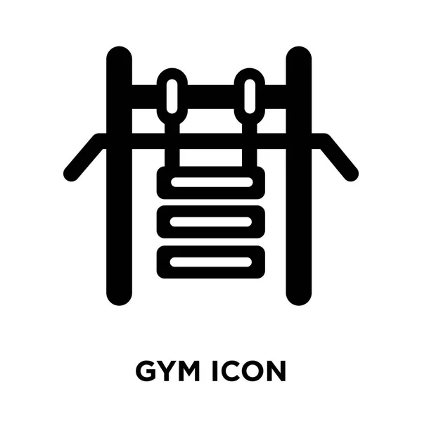 健身房图标矢量隔离在白色背景上 标志概念的健身房标志在透明的背景下 充满黑色符号 — 图库矢量图片