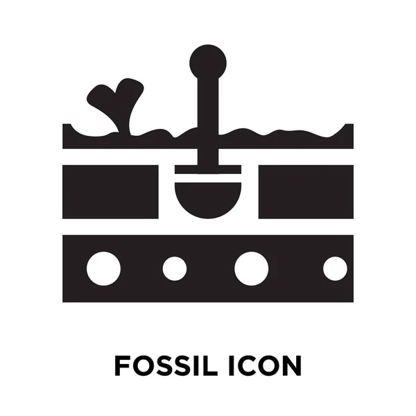化石图标向量被隔离在白色背景 标志概念的化石标志在透明背景 充满黑色符号 — 图库矢量图片