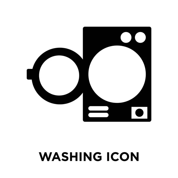 洗涤图标矢量隔离在白色背景 标志概念的洗涤标志在透明背景 充满黑色符号 — 图库矢量图片