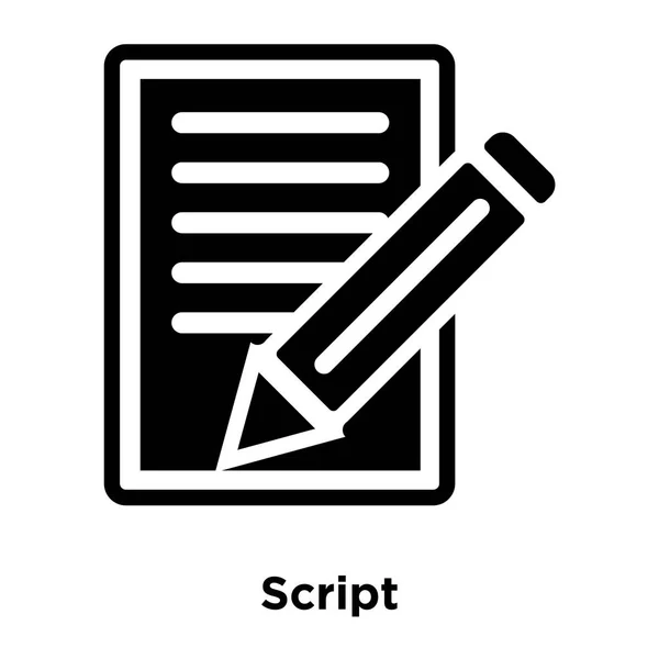 Script Pictogram Vector Geïsoleerd Een Witte Achtergrond Logo Concept Van — Stockvector