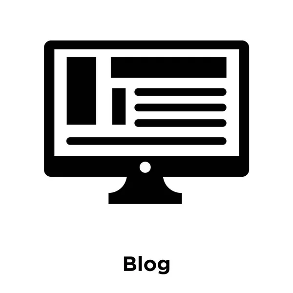 白い背景に 透明な背景は サインオンのブログのロゴのコンセプトで隔離ブログ アイコン ベクトルいっぱい黒い記号 — ストックベクタ