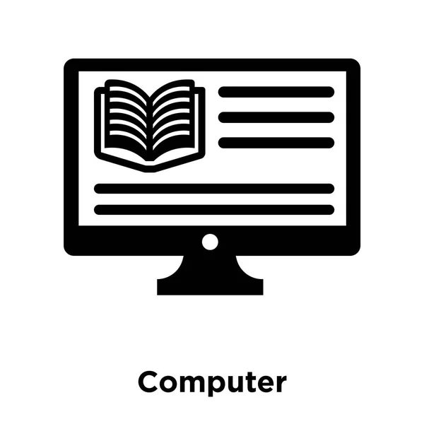 Icono Computadora Vector Aislado Sobre Fondo Blanco Concepto Logotipo Computadora — Archivo Imágenes Vectoriales
