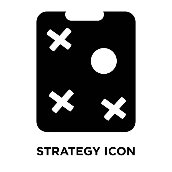 白い背景に 透明な背景に戦略サインのロゴのコンセプトに分離された戦略のアイコン ベクトルいっぱい黒い記号 — ストックベクタ