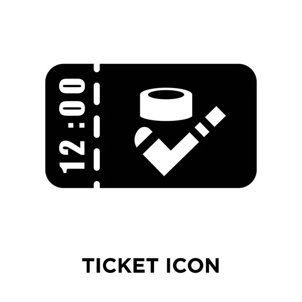 Biljett Ikonen Vektor Isolerad Vit Bakgrund Logotypen Begreppet Biljett Logga — Stock vektor
