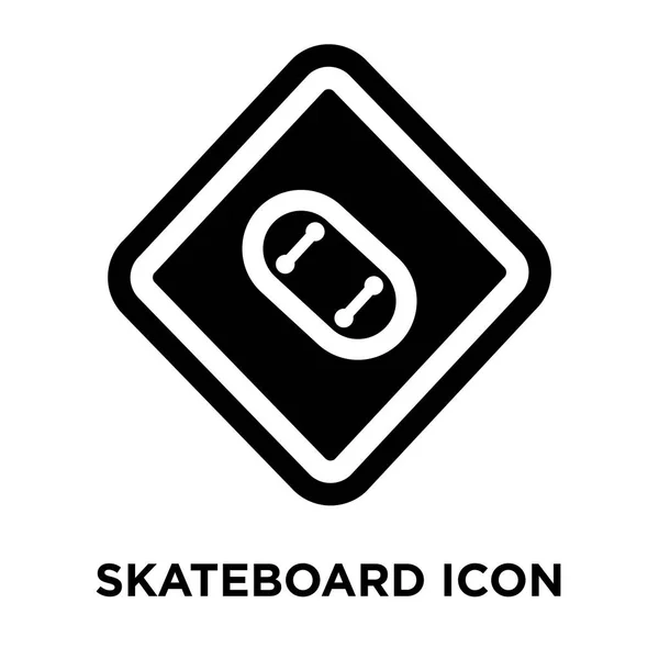 Skateboard Ikonen Vektor Isolerad Vit Bakgrund Logotypen Begreppet Skateboard Logga — Stock vektor