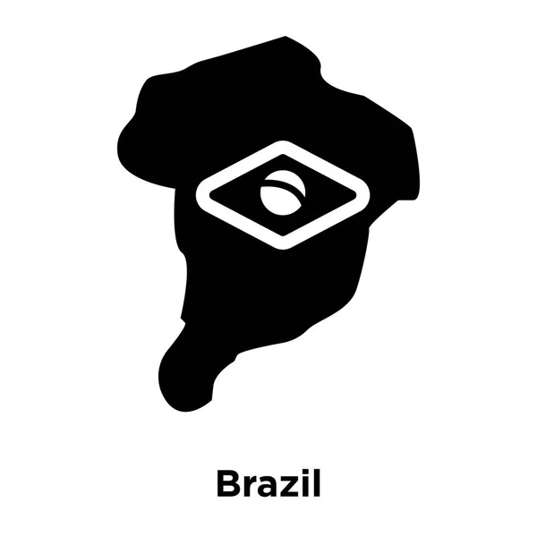 白い背景に 透明な背景にブラジル サインのロゴのコンセプトに分離されたブラジル アイコン ベクトルいっぱい黒い記号 — ストックベクタ
