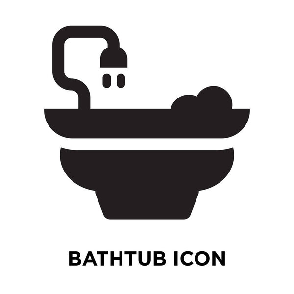 вектор иконки ванны изолирован на белом фоне, концепция логотипа знака ванны на прозрачном фоне, заполненный черный символ

