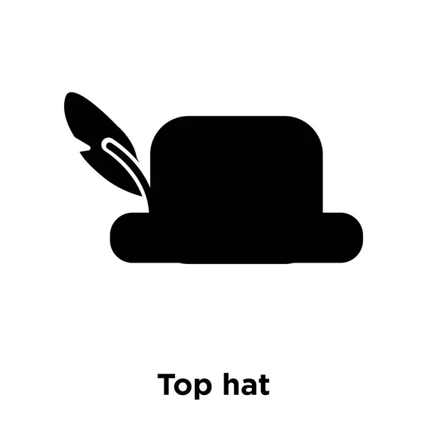 Top Sombrero Icono Vector Aislado Sobre Fondo Blanco Concepto Logotipo — Archivo Imágenes Vectoriales