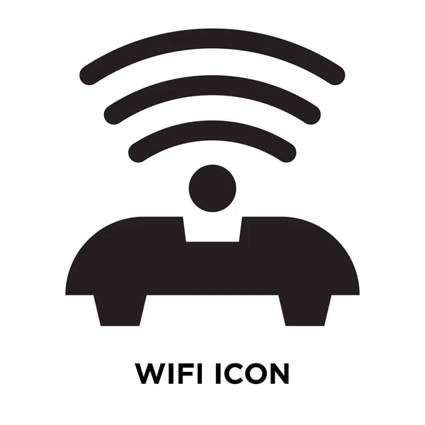 Wifi 图标矢量隔离在白色背景上 标志概念的 Wifi 标志在透明背景 实心黑色符号 — 图库矢量图片