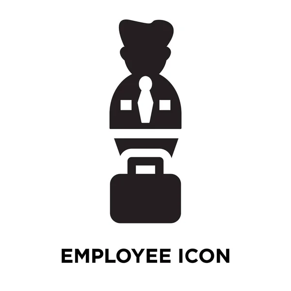 白い背景に 透明な背景に従業員のサインのロゴのコンセプトに分離された従業員アイコン ベクトルいっぱい黒い記号 — ストックベクタ