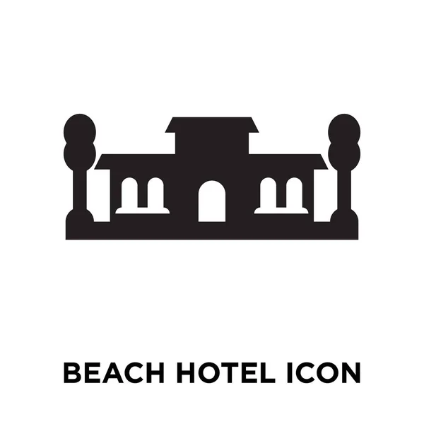 Beach Hotel Wektor Ikona Białym Tle Białym Tle Koncepcja Logo — Wektor stockowy