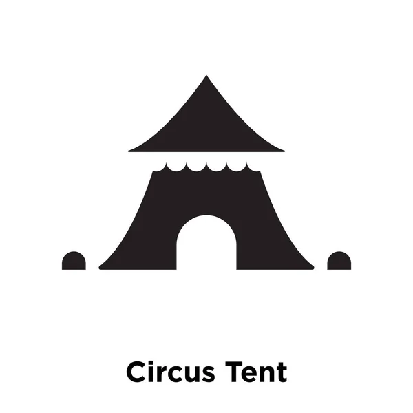 白い背景に 透明な背景にサーカスのテント看板のロゴのコンセプトに分離されたサーカス テント アイコン ベクトルいっぱい黒い記号 — ストックベクタ