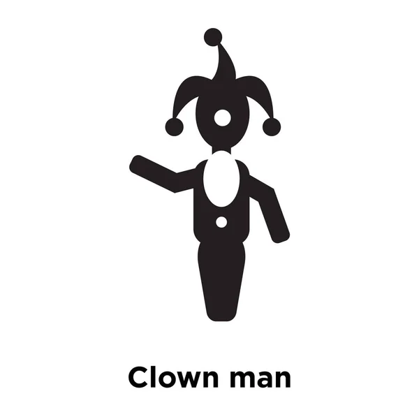Clown Man Pictogram Vector Geïsoleerd Een Witte Achtergrond Logo Concept — Stockvector