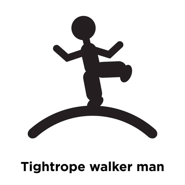 Tightrope Walker Hombre Icono Vector Aislado Sobre Fondo Blanco Concepto — Vector de stock