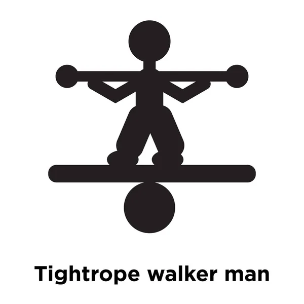 Tightrope Walker Hombre Icono Vector Aislado Sobre Fondo Blanco Concepto — Vector de stock