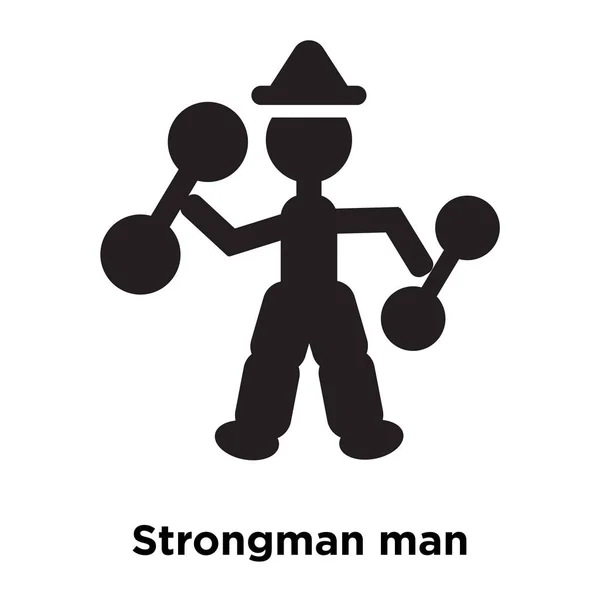 Silák Muž Ikonu Vektorové Izolovaných Bílém Pozadí Logo Koncepci Strongman — Stockový vektor