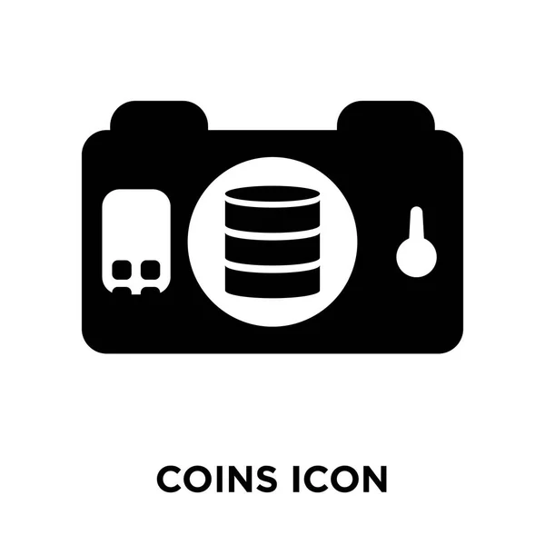 Mynt Ikonen Vektor Isolerad Vit Bakgrund Logotypen Begreppet Mynt Logga — Stock vektor