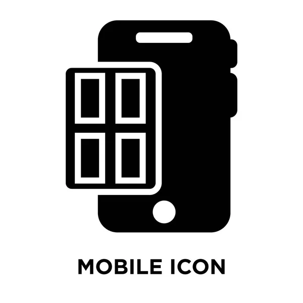 モバイル アイコン ベクトルの分離の白い背景 透明な背景 塗りつぶし黒シンボル サインオン モバイルのロゴのコンセプト — ストックベクタ