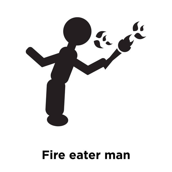 Fire eater man icon vector isolated on white background, logo concept of Fire eater man sign on transparent background, filled black symbol