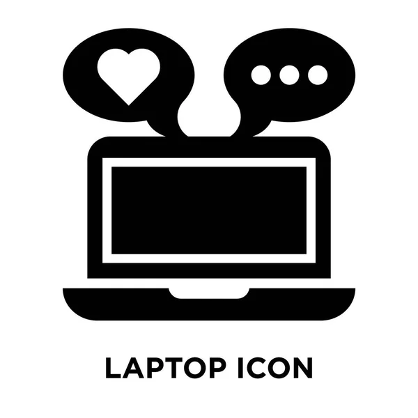 白い背景に 透明な背景は サインオン ラップトップのロゴのコンセプトに分離されたラップトップのアイコン ベクトルいっぱい黒い記号 — ストックベクタ