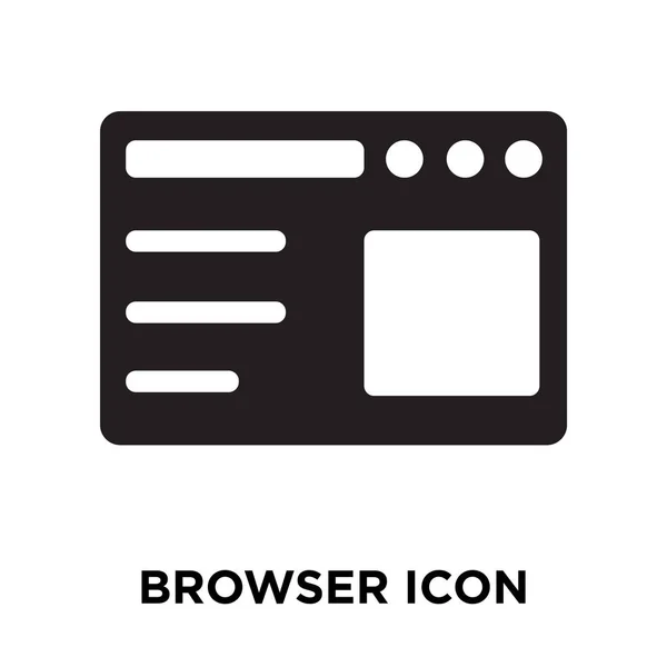 Browser Icona Vettoriale Isolato Sfondo Bianco Logo Concetto Browser Segno — Vettoriale Stock