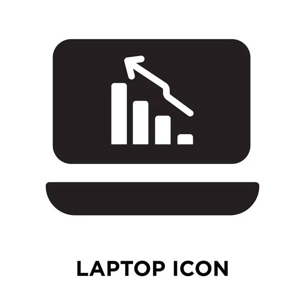 Laptop Wektor Ikona Białym Tle Białym Tle Koncepcja Logo Znaku — Wektor stockowy