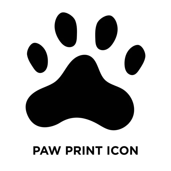 Paw print icon vector isolated on white background, logo concept of Paw print sign on transparent background, filled black symbol