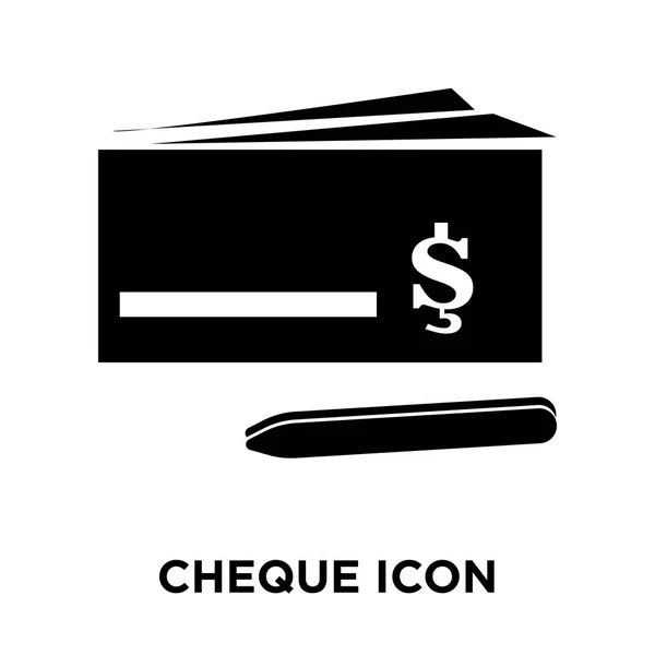 支票图标矢量隔离在白色背景上 标志概念的支票标志在透明背景 实心黑色符号 — 图库矢量图片