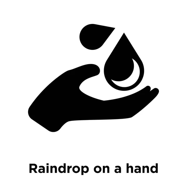 Regentropfen Auf Einem Hand Symbol Vektor Isoliert Auf Weißem Hintergrund — Stockvektor