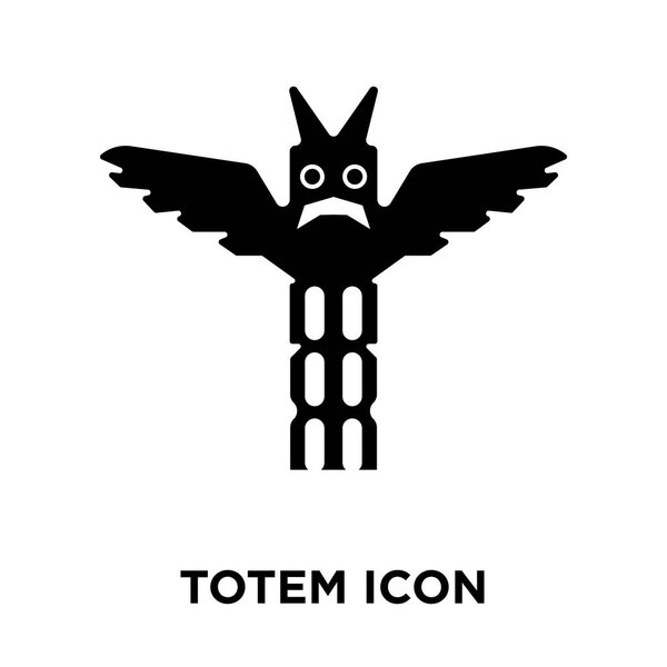 Totem icon vector isolated on white background, logo concept of Totem sign on transparent background, filled black symbol