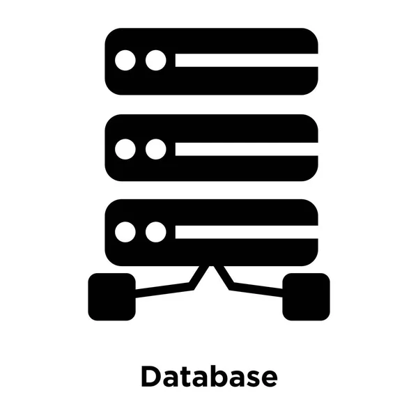 数据库图标矢量隔离在白色背景上 标识数据库标志概念的透明背景 填充黑色符号 — 图库矢量图片