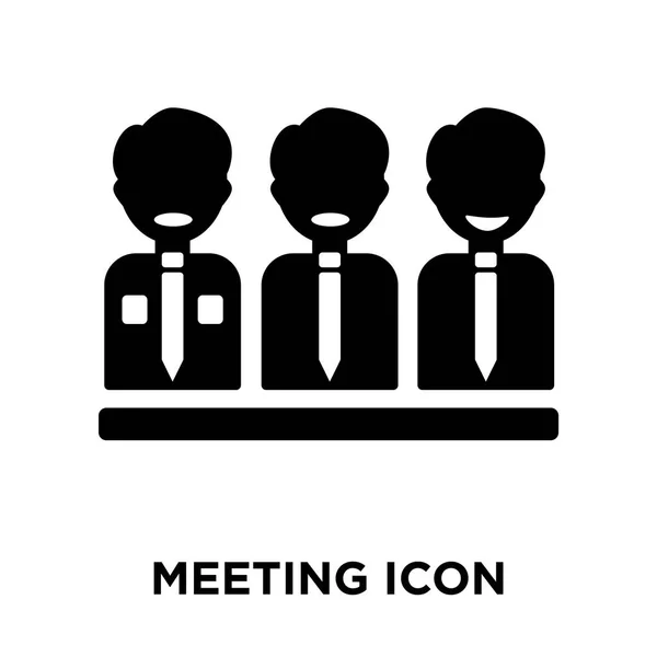 Treffen Mit Icon Vektor Isoliert Auf Weißem Hintergrund Logokonzept Zeichen — Stockvektor