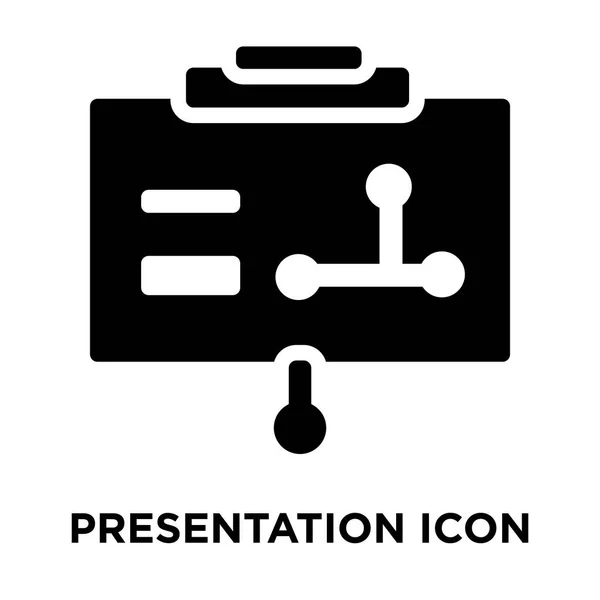 白い背景に 透明な背景にプレゼンテーション サインのロゴのコンセプトに分離されたプレゼンテーションのアイコン ベクトルいっぱい黒い記号 — ストックベクタ