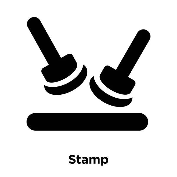 邮票图标矢量在白色背景下隔离 标志概念的邮票标志在透明背景 实心黑色符号 — 图库矢量图片