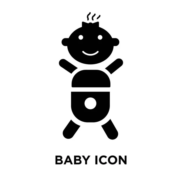 白い背景に 透明な背景にベビーサインのロゴのコンセプトに分離された赤ちゃんアイコン ベクトルいっぱい黒い記号 — ストックベクタ