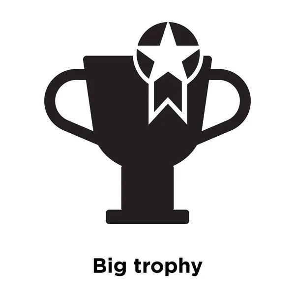 Big Trophy Icon Vector Isolated White Background Logo Concept Big — Stock Vector