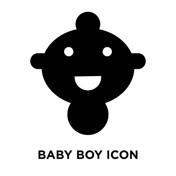白い背景に 透明な背景に男の子の赤ちゃんサインのロゴのコンセプトに分離された赤ちゃん男の子アイコン ベクトルいっぱい黒い記号 — ストックベクタ