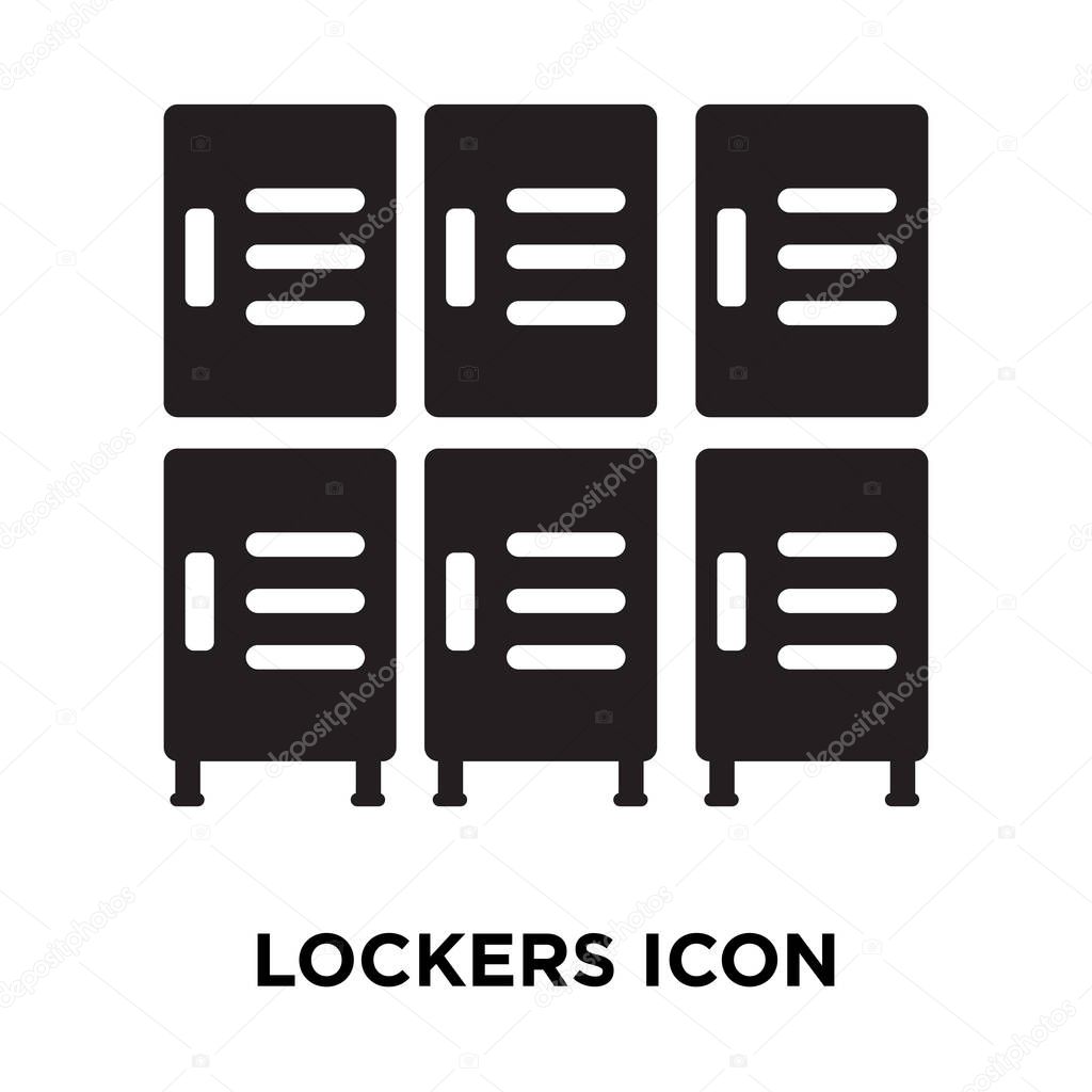 Lockers icon vector isolated on white background, logo concept of Lockers sign on transparent background, filled black symbol