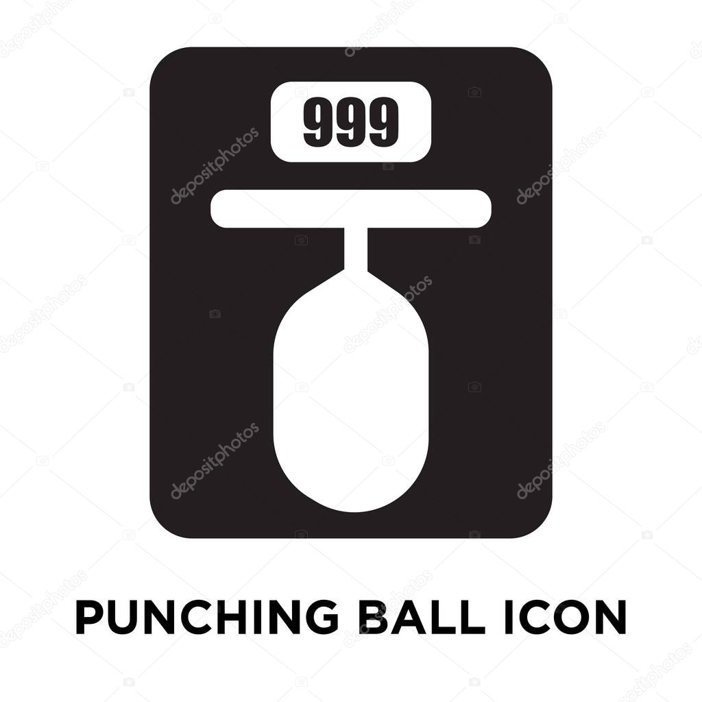 Punching ball icon vector isolated on white background, logo concept of Punching ball sign on transparent background, filled black symbol