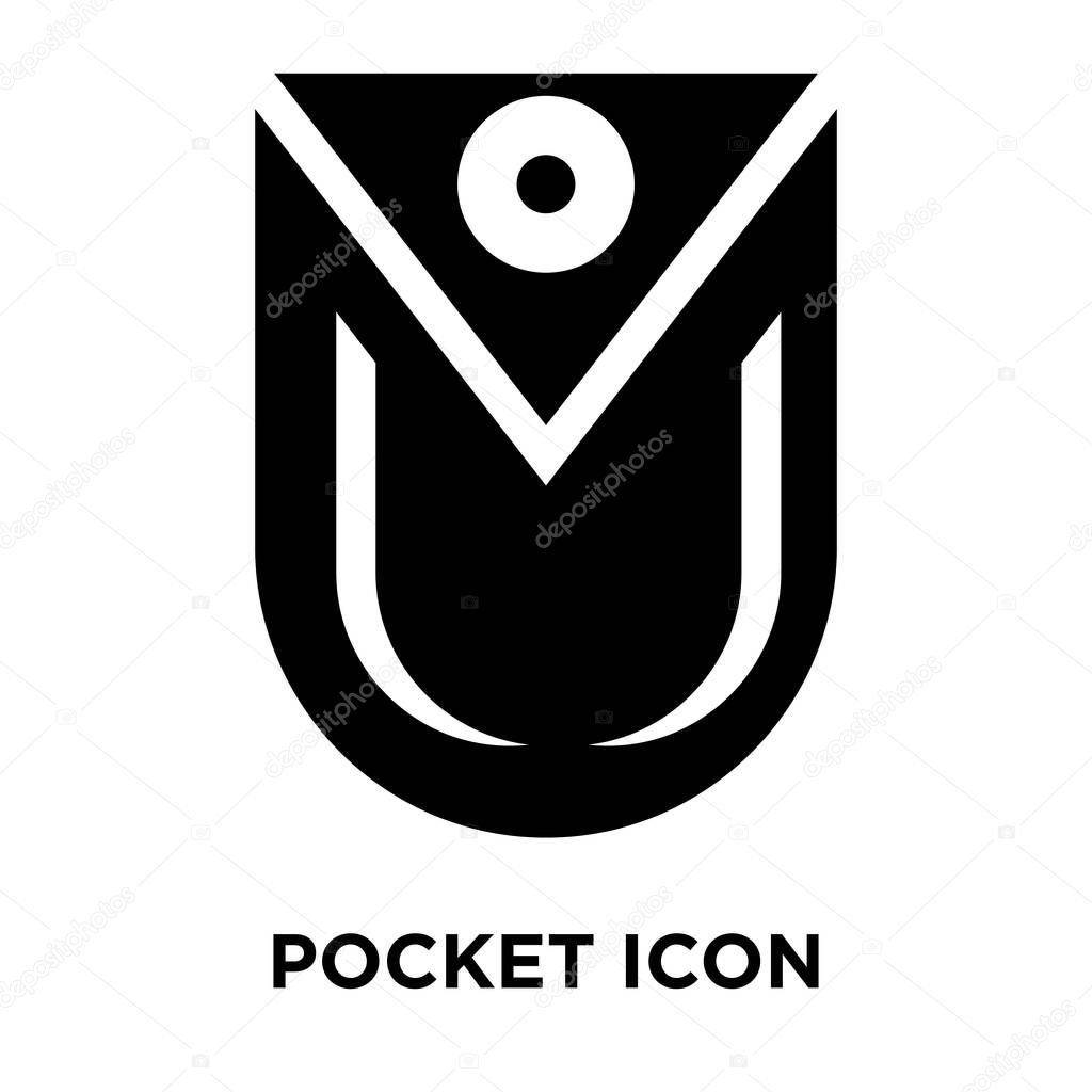 Pocket icon vector isolated on white background, logo concept of Pocket sign on transparent background, filled black symbol