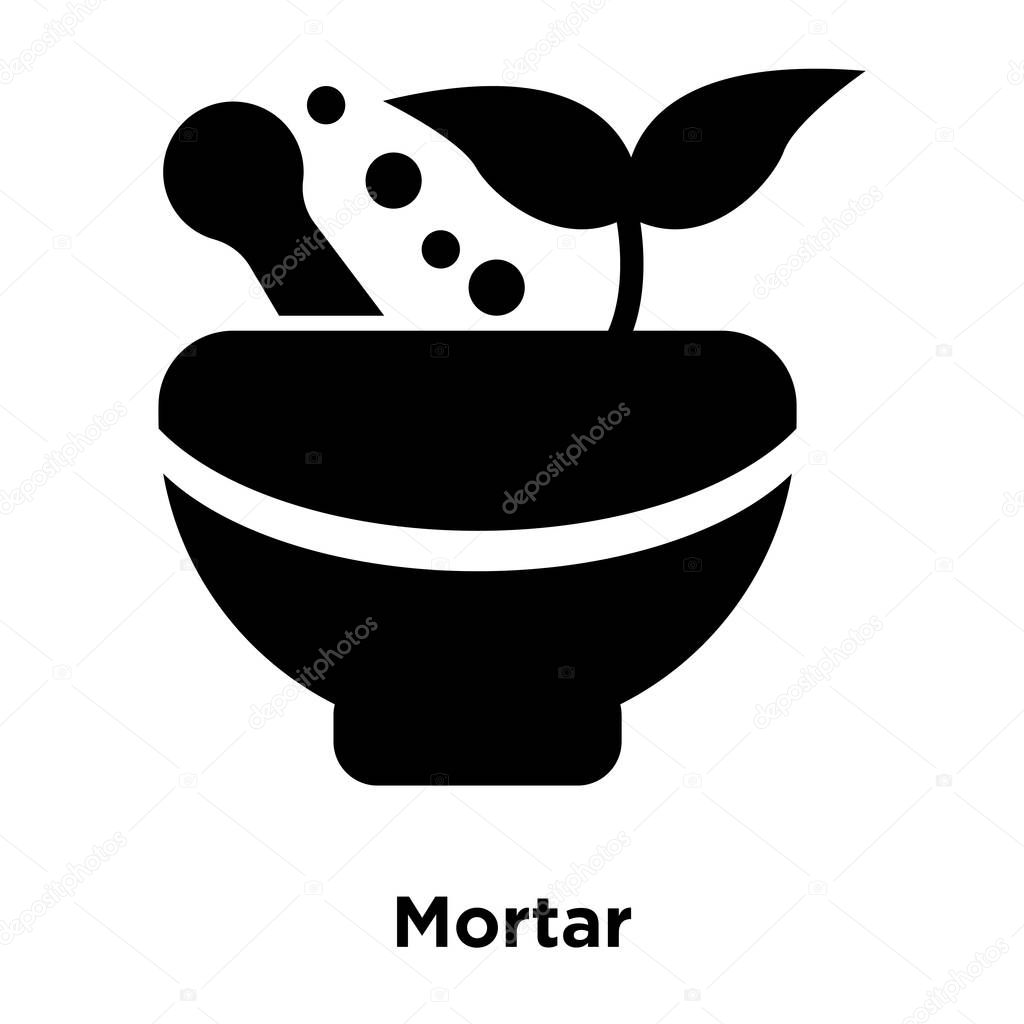 Mortar icon vector isolated on white background, logo concept of Mortar sign on transparent background, filled black symbol