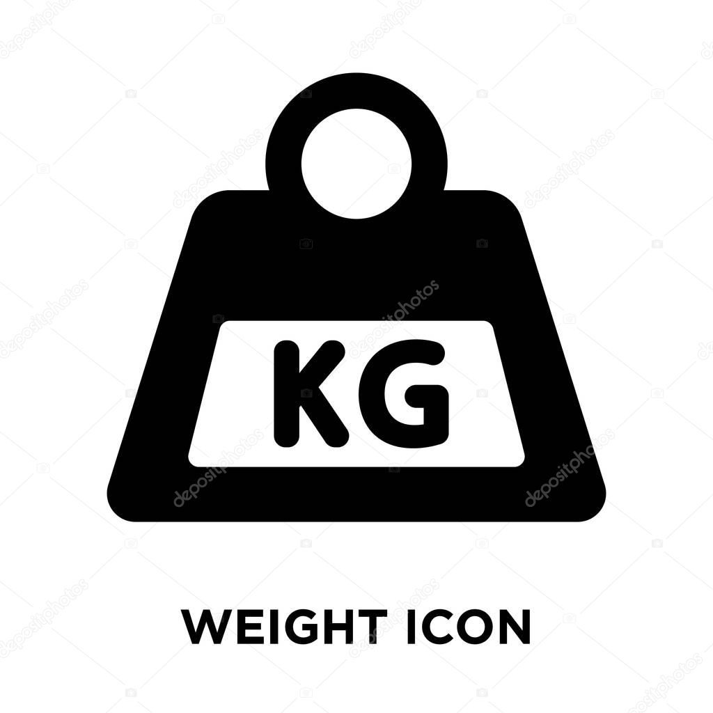 Weight icon vector isolated on white background, logo concept of Weight sign on transparent background, filled black symbol