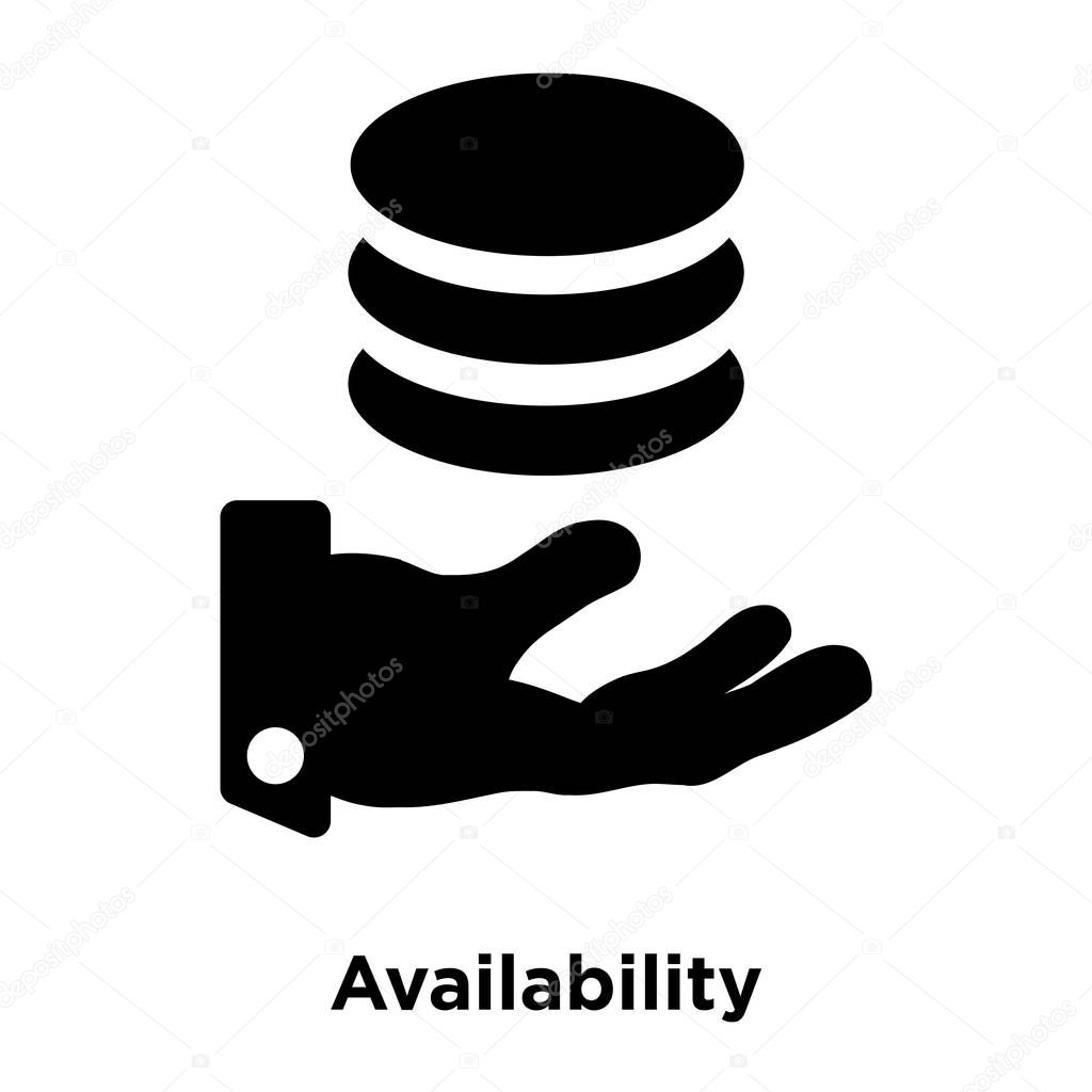 Availability icon vector isolated on white background, logo concept of Availability sign on transparent background, filled black symbol