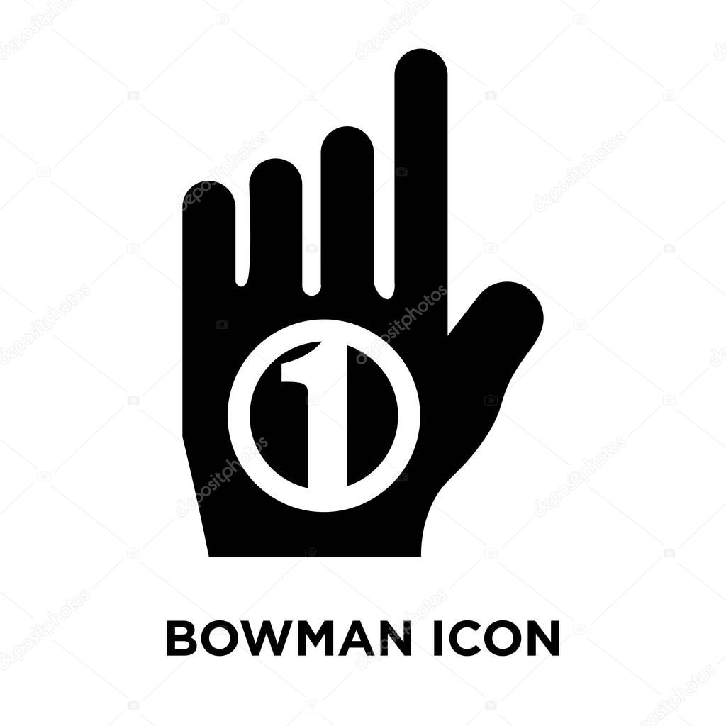 Bowman icon vector isolated on white background, logo concept of Bowman sign on transparent background, filled black symbol