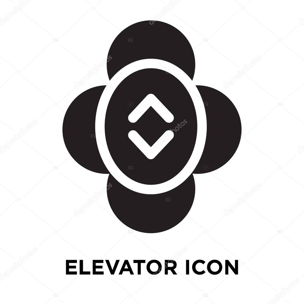 Elevator icon vector isolated on white background, logo concept of Elevator sign on transparent background, filled black symbol