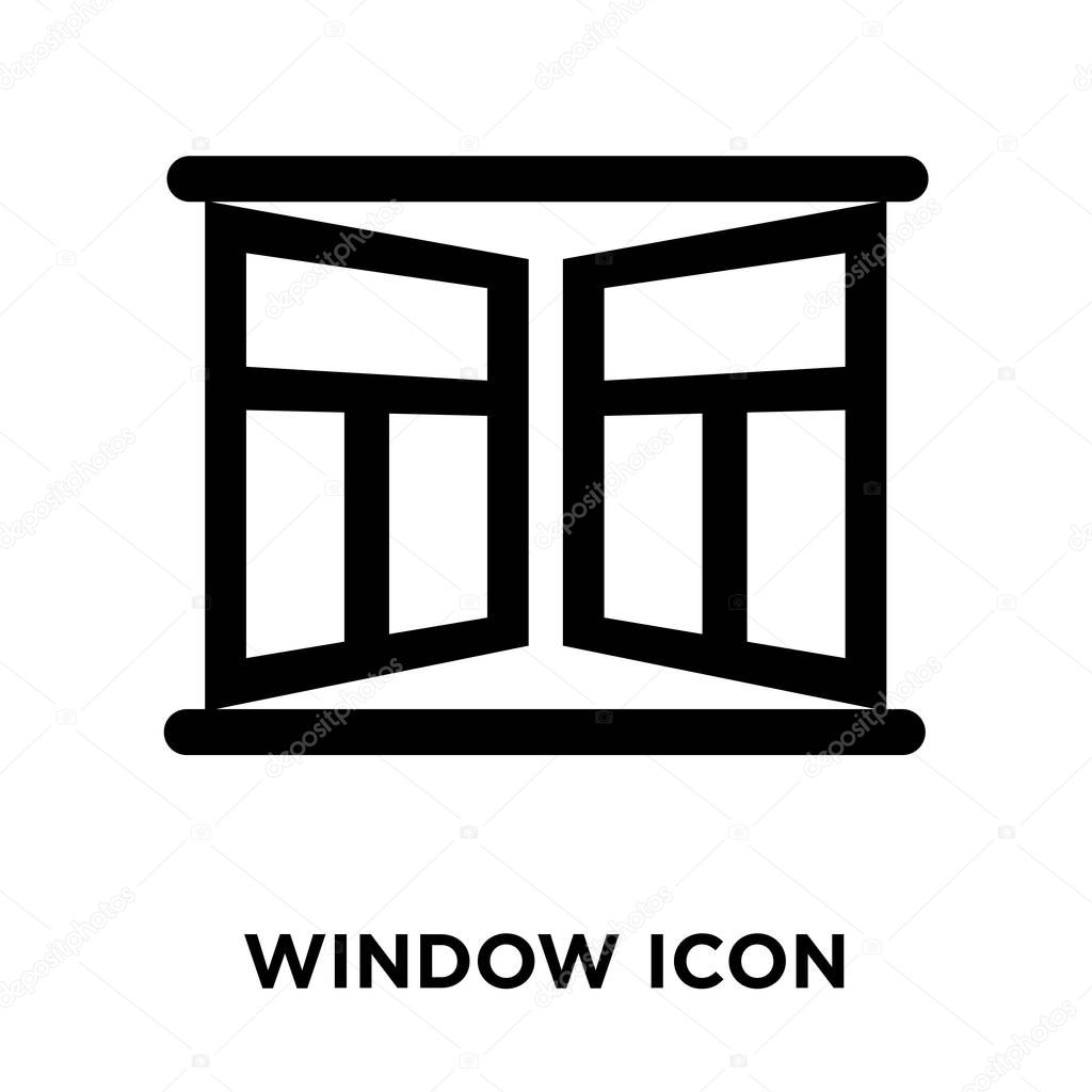 Window icon vector isolated on white background, logo concept of Window sign on transparent background, filled black symbol