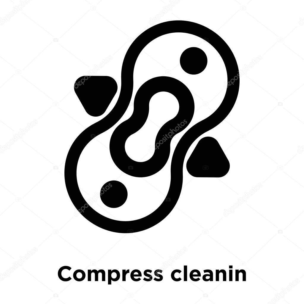 Compress cleanin icon vector isolated on white background, logo concept of Compress cleanin sign on transparent background, filled black symbol