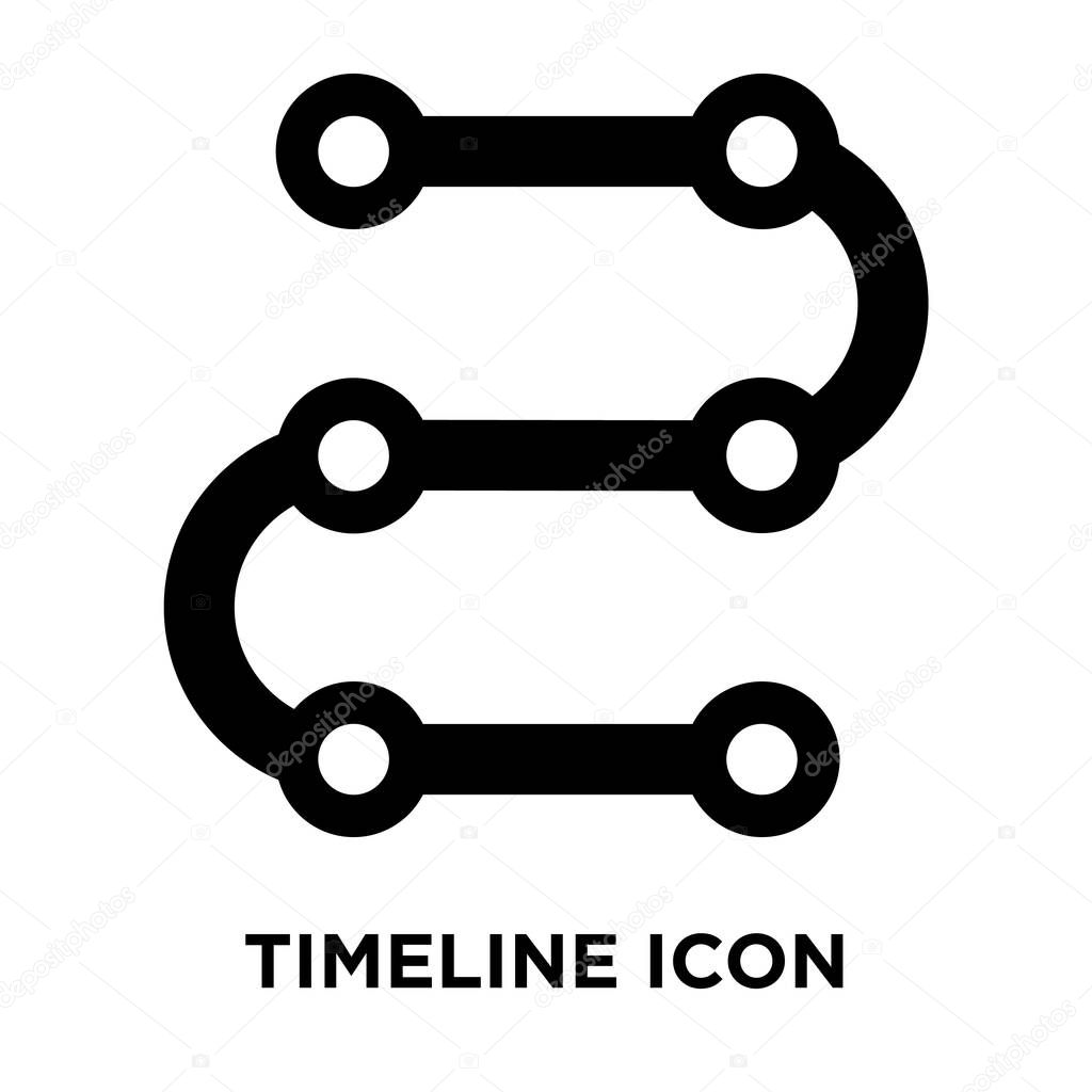 Timeline icon vector isolated on white background, logo concept of Timeline sign on transparent background, filled black symbol